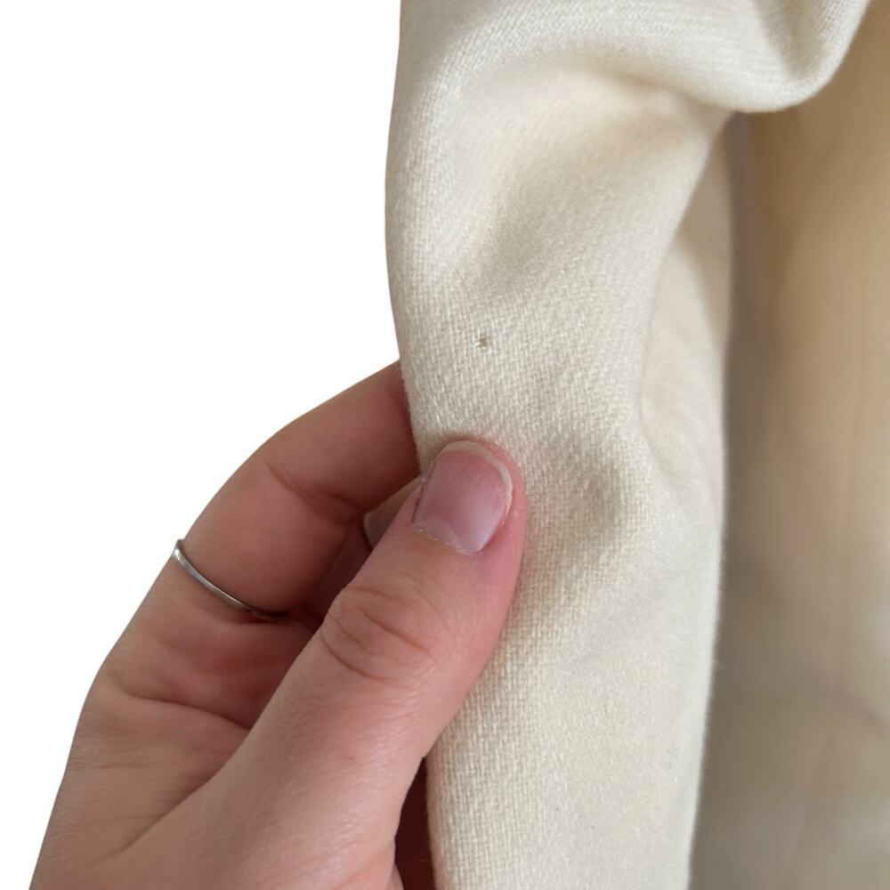 80s Cream Wool Skirt Suit Set Blazer XS Light Academia - Picture 8 of 16